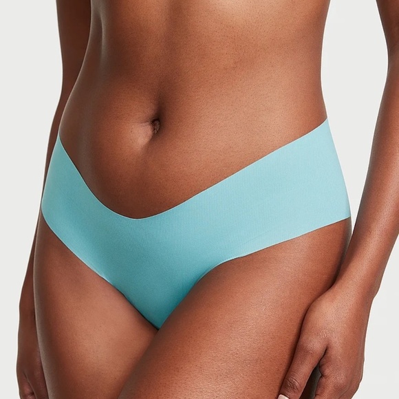 Victoria's Secret No Show Ribbed Cheeky Panty Blue Medium NEW - Picture 1 of 3